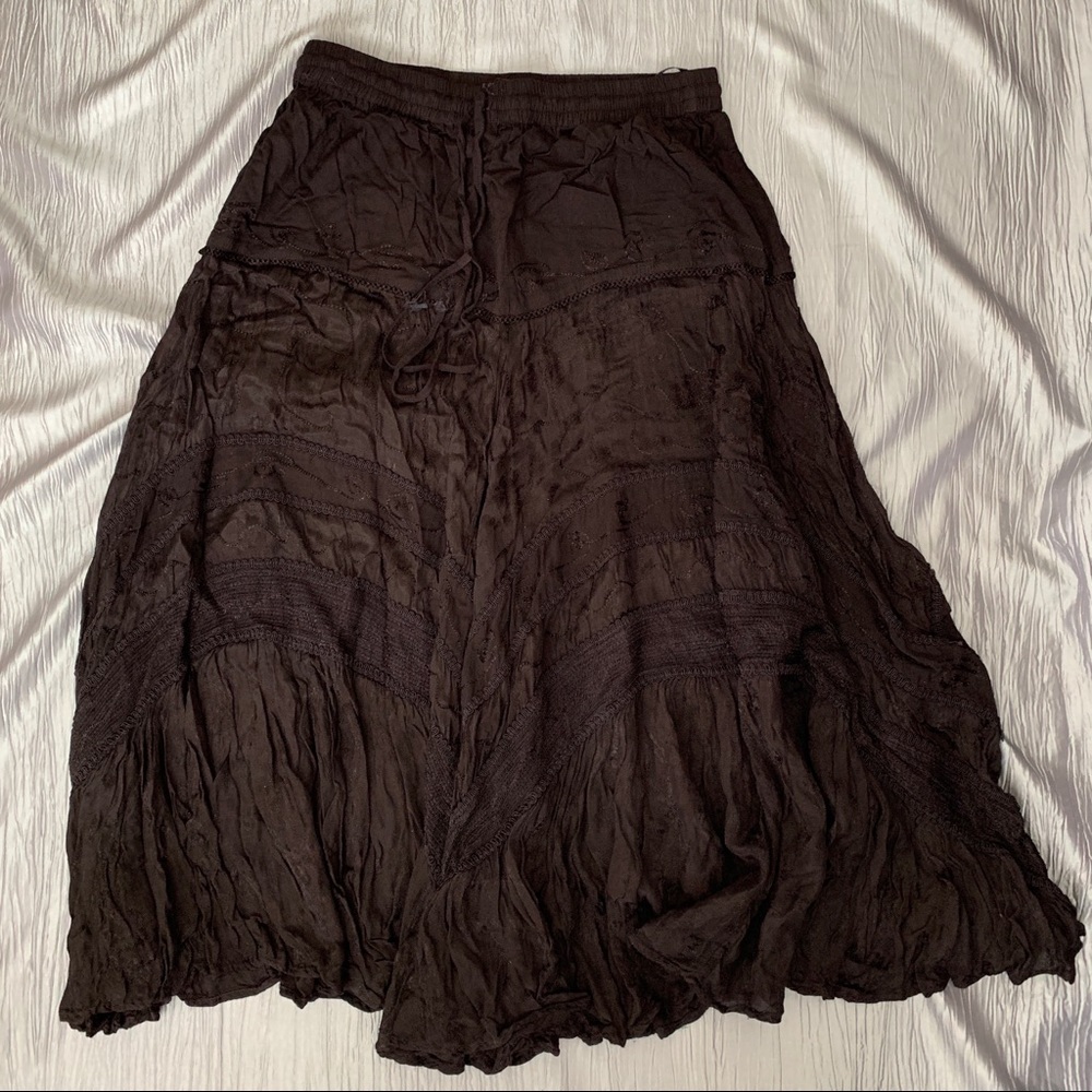 Stevie Nicks Style Black Maxi Skirt